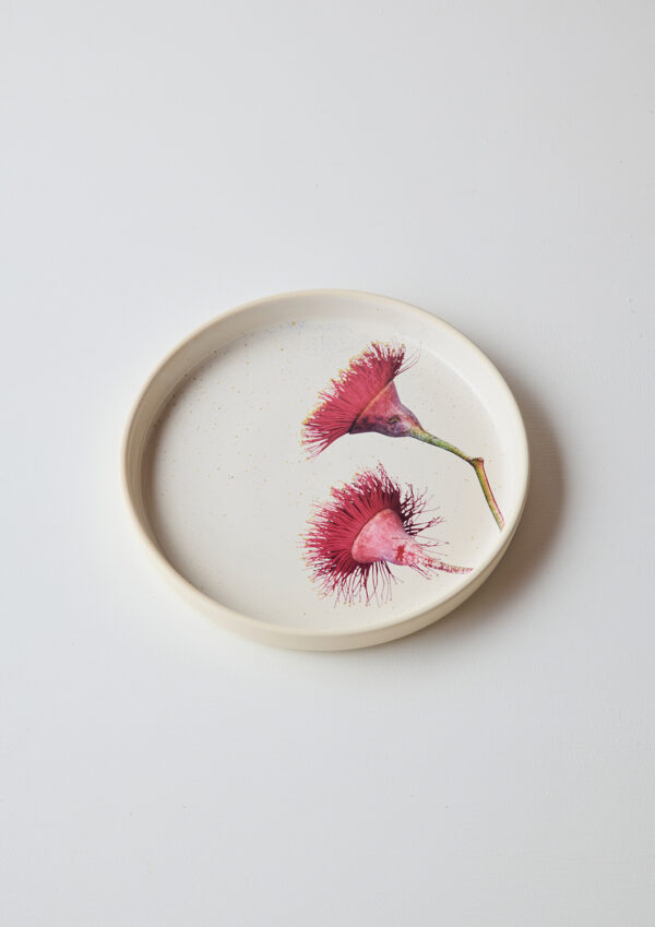 Australian Botanicals Gum Blossom Dinner Plate – 25 cm stoneware with delicate gum floral print.