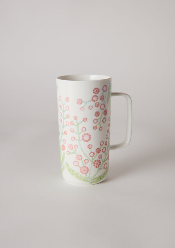 Angus & Celeste Tall Tea Mug – 450 ml conical ceramic mug in blush sunshine wattle