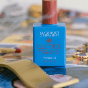 Gentle Habits Electric Dreams Perfume Oil in black 10 ml roll-on bottle.