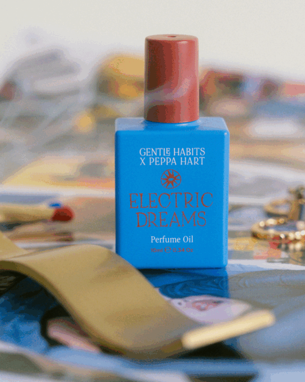 Gentle Habits Electric Dreams Perfume Oil in black 10 ml roll-on bottle.