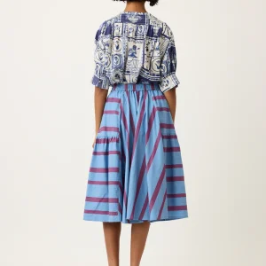 Eula Skirt - Raspberry Stripe