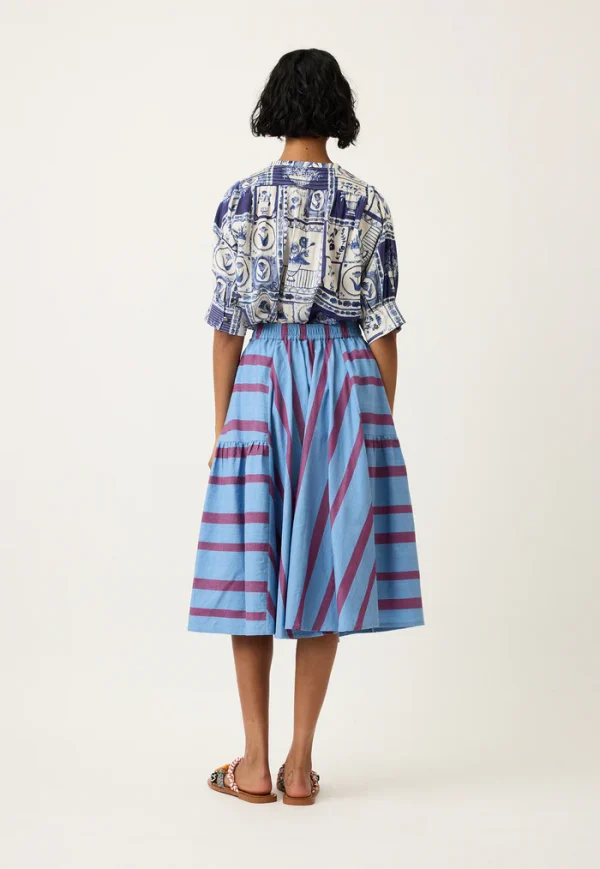 Eula Skirt - Raspberry Stripe