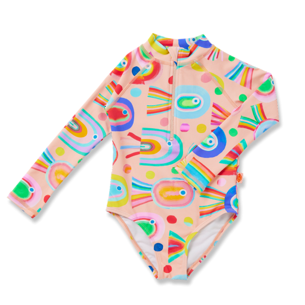 Long Sleeve Zip Bather - Fancy Fins