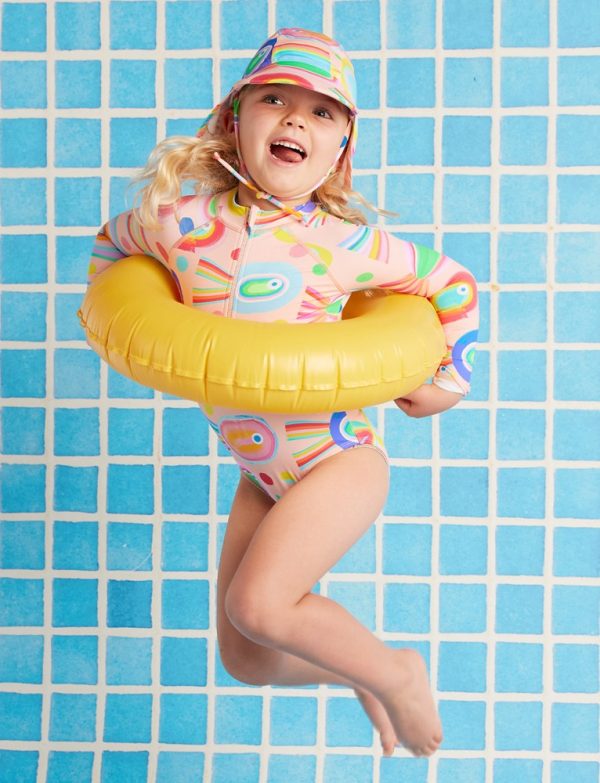 Long Sleeve Zip Bather - Fancy Fins
