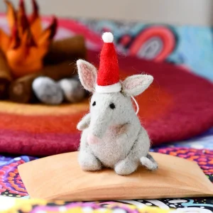Tara Treasures Felt Australian Bilby Christmas Ornament – felt bilby with ribbon hang-loop