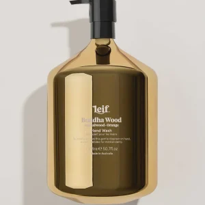 Leif Limited Edition Gold Label Buddha Wood Hand Wash 1.5L amber bottle with gold detailing