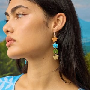 Drop Earrings - Flower Chainmail