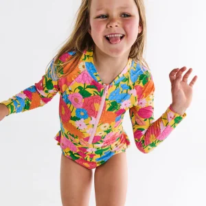 Follow The Sun Yellow Long Sleeve Bathers