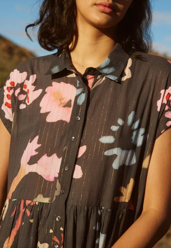 Maja Dress - Watercolour Charcoal