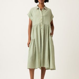 Maja Dress - Green Stripe