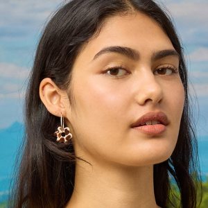 Mini Hoop Earrings - Cow Patch Blossom