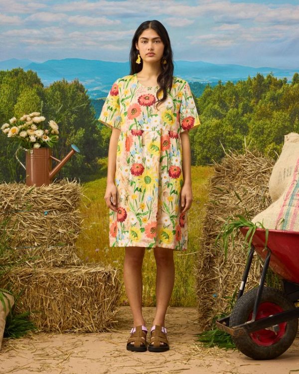 Mira Smock Dress - Flowers at the Gate