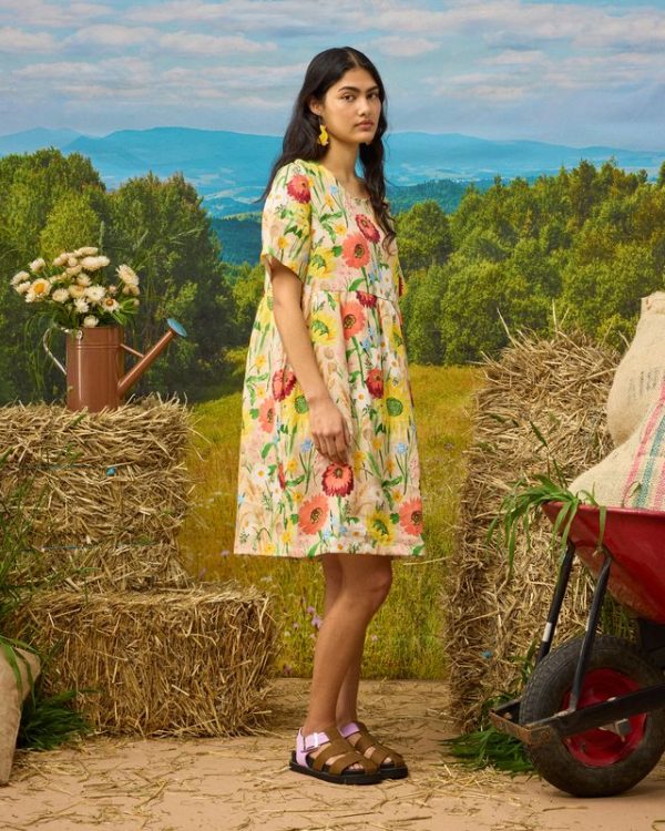 Mira Smock Dress - Flowers at the Gate