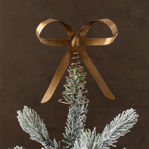 Brass Bow Tree Topper – iron antique-gold bow shape tree topper 20cm wide