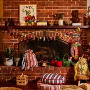 Sage & Clare Madaline Felt Bunting – wool felt decoration with playful shapes and two-toned cord, 208 cm length