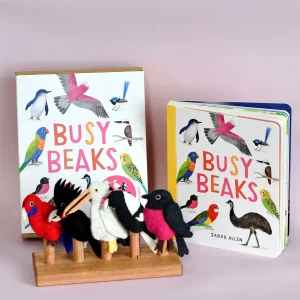 Busy Beaks Finger Puppets and Book Set by Sarah Allen