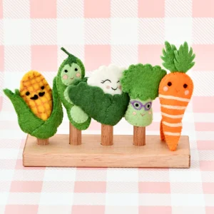 Felt Vegetables Finger Puppets Set