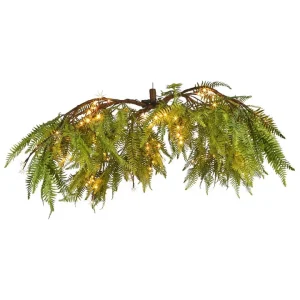 Daintree LED Hanging Fern Large – artificial hanging fern with built-in LED lights, lush green foliage