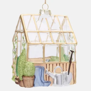 Vintage Green House Decoration – small green house hanging ornament with antique look