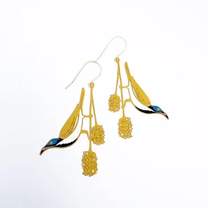 Blue Faced Honeyeater Earrings