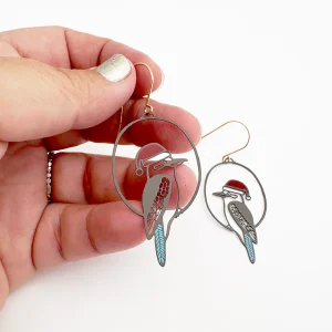 Midi Christmas Kookaburra earrings Brown//Blue/Red