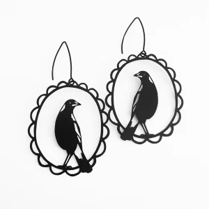 Magpie Earrings in Black