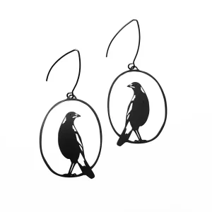 Midi Magpie Earrings in Black