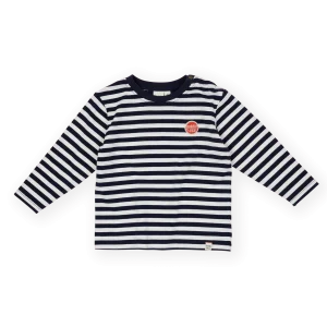 Essential Stripe Logo Longseleeve Top - Navy/White