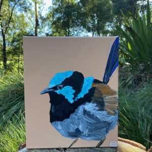 'Finley' 30cm x 25cm Fairy-wren painting