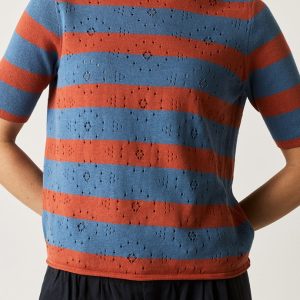 Rana Knit Tee - Terracotta Stripe