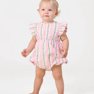 Antique Stripe Strawberry Lani Romper
