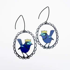 Christmas Splendid Fairy Wren Earrings