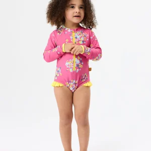 Floral Longsleeve Frill Swimsuit