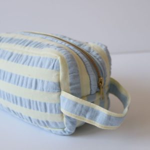 Butter Blue Seersucker Dopp Kit