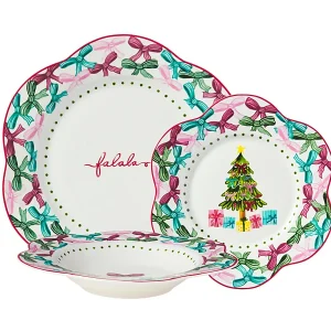 Fa la la Scallop Rim Dinner Set 12pc Gift Boxed