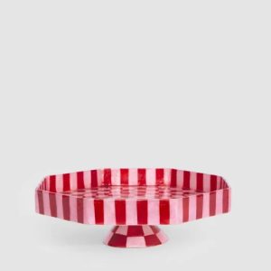 Checker Cake Stand Red & Pink